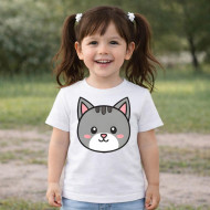 Dětské tričko bílé Kočka