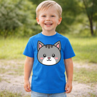 Dětské tričko modré Kočka
