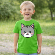Dětské tričko zelené Kočka