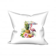 Povlak na polštářek Ananas a plameňák