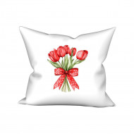 Povlak Červené tulipány s mašlí