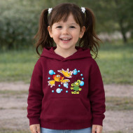 Dětská bordó mikina Rákosníček a ryba