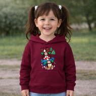 Dětská bordó mikina Křemílek a Vochomůrka sáňkují