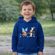 Dětská modrá mikina Křemílek a Vochomůrka motýl