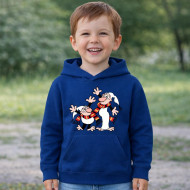 Dětská modrá mikina Křemílek a Vochomůrka mávají