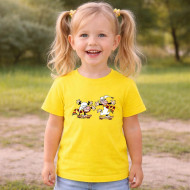 Dětské tričko žluté Křemílek a Vochomůrka na skejtu