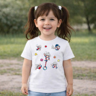 Dětské tričko bílé Večerníček koláž