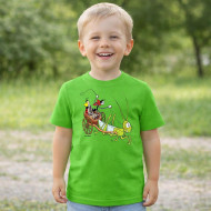 Dětské tričko zelené Ferda Mravenec s Beruškou v kočáře