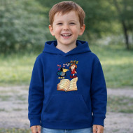 Dětská modrá mikina Malá čarodějnice a kniha