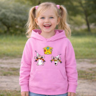 Dětská růžová mikina Křemílek a Vochomůrka radost u hodin