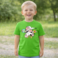 Dětské tričko zelené Křemílek a Vochomůrka hrníčky