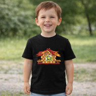 Dětské tričko černé Rákosníček v chaloupce