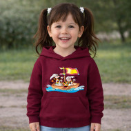 Dětská bordó mikina Křemílek a Vochomůrka loďka