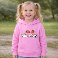 Dětská růžová mikina Křemílek a Vochomůrka jahody