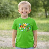 Dětské tričko zelené Rákosníček a ryba