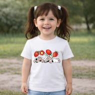 Dětské tričko bílé Křemílek a Vochomůrka jahody kytka