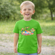 Dětské tričko zelené Rákosníček rybník Brčálník