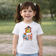 Dětské tričko bílé Křemílek a Vochomůrka spí