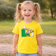 Dětské tričko žluté Křemílek a Vochomůrka vaří