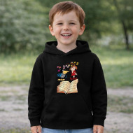 Dětská černá mikina Malá čarodějnice a kniha