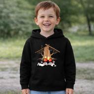 Dětská černá mikina Křemílek a Vochomůrka chaloupka