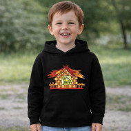 Dětská černá mikina Rákosníček v chaloupce