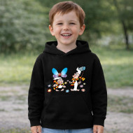 Dětská černá mikina Křemílek a Vochomůrka motýl