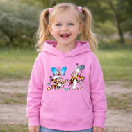 Dětská růžová mikina Křemílek a Vochomůrka motýl