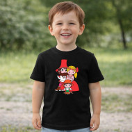 Dětské tričko černé Rumcajs Manka Cipísek