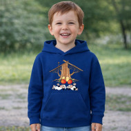 Dětská modrá mikina Křemílek a Vochomůrka chaloupka