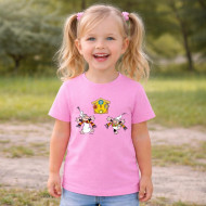 Dětské tričko růžové Křemílek a Vochomůrka radost u hodin