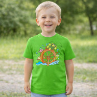 Dětské tričko zelené Rákosníček vodní kolo