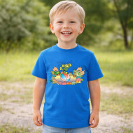 Dětské tričko modré Rákosníček rybník Brčálník