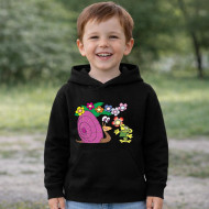 Dětská černá mikina Rákosníček a hlemýžď