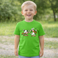 Dětské tričko zelené Křemílek a Vochomůrka na skejtu