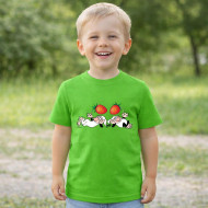Dětské tričko zelené Křemílek a Vochomůrka jahody