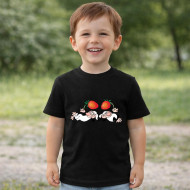 Dětské tričko černé Křemílek a Vochomůrka jahody
