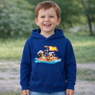 Dětská modrá mikina Křemílek a Vochomůrka loďka