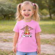 Dětské tričko růžové Křemílek a Vochomůrka chaloupka