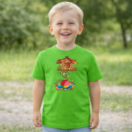 Dětské tričko zelené Rákosníček chaloupka rybník Brčálník