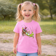 Dětské tričko růžové Ferda Mravenec s Beruškou v kočáře