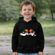 Dětská černá mikina Křemílek a Vochomůrka jahody