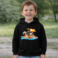 Dětská černá mikina Křemílek a Vochomůrka loďka