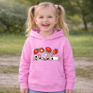 Dětská růžová mikina Křemílek a Vochomůrka jahody kytka