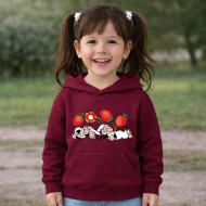 Dětská bordó mikina Křemílek a Vochomůrka jahody kytka