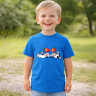 Dětské tričko modré Křemílek a Vochomůrka jahody