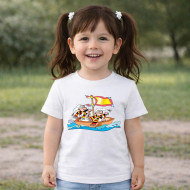 Dětské tričko bílé Křemílek a Vochomůrka loďka