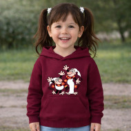 Dětská bordó mikina Křemílek a Vochomůrka mávají