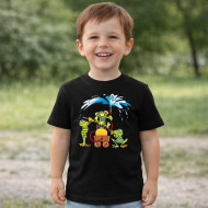 Dětské tričko černé Rákosníček hasič