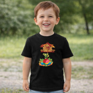 Dětské tričko černé Rákosníček chaloupka rybník Brčálník